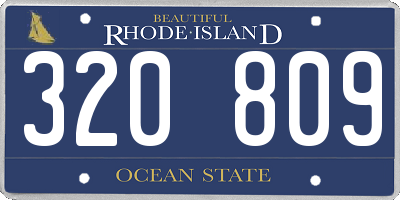 RI license plate 320809