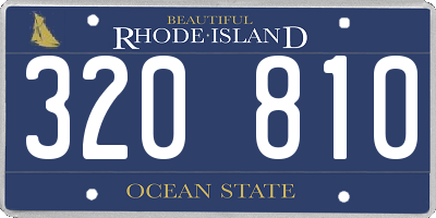 RI license plate 320810
