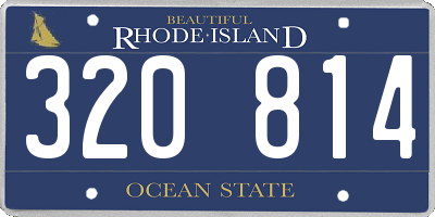 RI license plate 320814