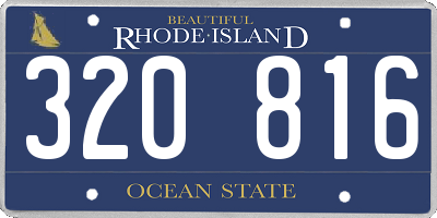 RI license plate 320816