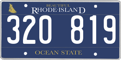 RI license plate 320819