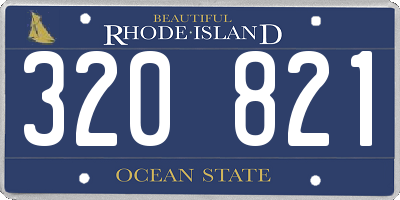 RI license plate 320821