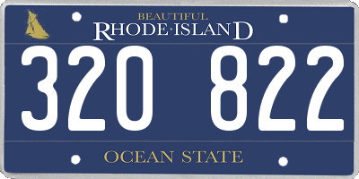 RI license plate 320822