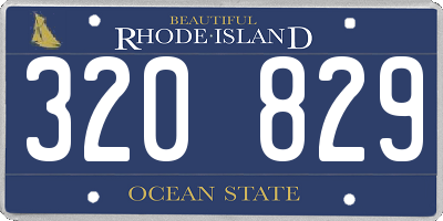RI license plate 320829