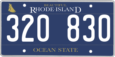 RI license plate 320830
