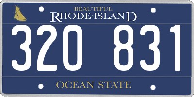 RI license plate 320831