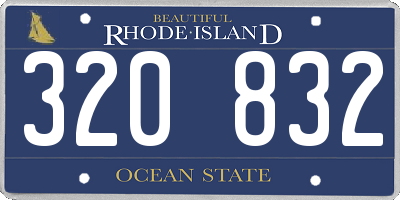 RI license plate 320832
