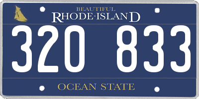 RI license plate 320833