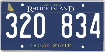 RI license plate 320834