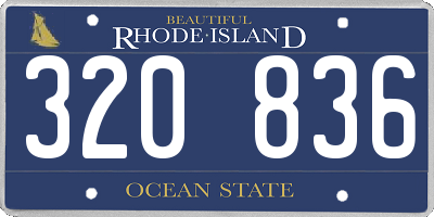 RI license plate 320836