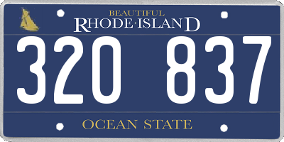 RI license plate 320837