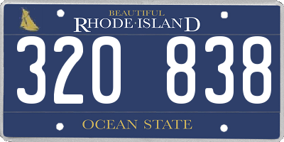 RI license plate 320838