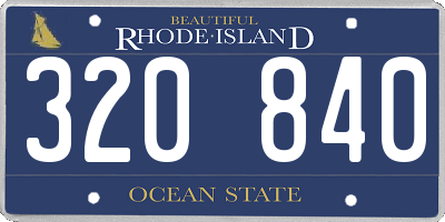 RI license plate 320840