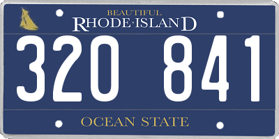 RI license plate 320841