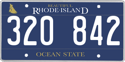 RI license plate 320842
