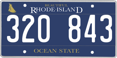 RI license plate 320843