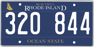 RI license plate 320844