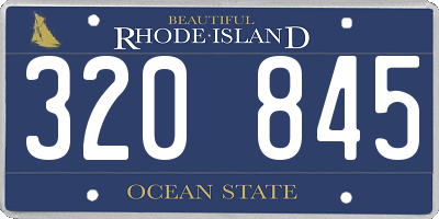 RI license plate 320845