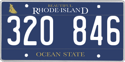 RI license plate 320846