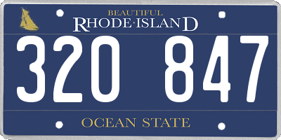 RI license plate 320847