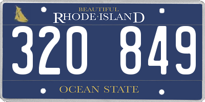 RI license plate 320849