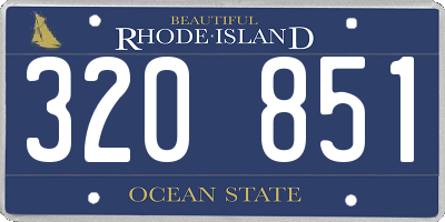 RI license plate 320851