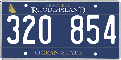 RI license plate 320854