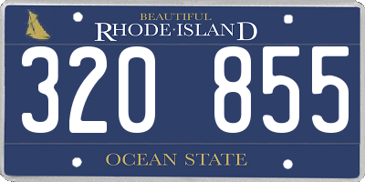 RI license plate 320855
