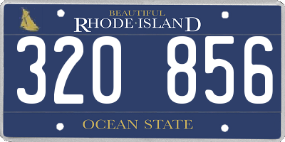 RI license plate 320856