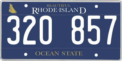 RI license plate 320857