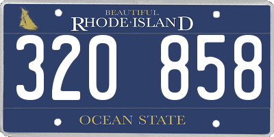 RI license plate 320858