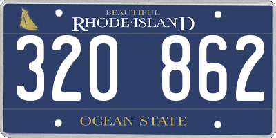 RI license plate 320862