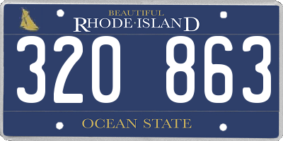 RI license plate 320863