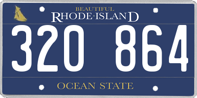 RI license plate 320864