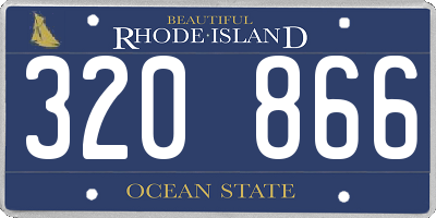 RI license plate 320866