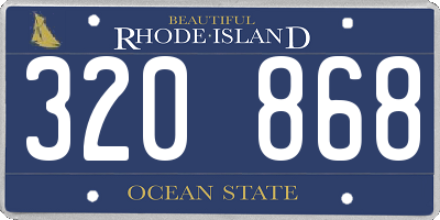 RI license plate 320868
