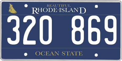 RI license plate 320869