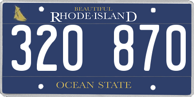 RI license plate 320870