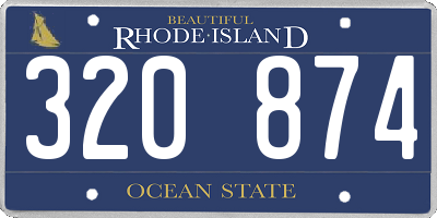 RI license plate 320874