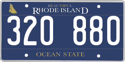 RI license plate 320880
