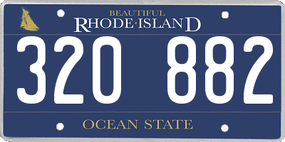 RI license plate 320882