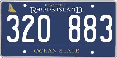 RI license plate 320883