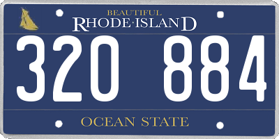 RI license plate 320884