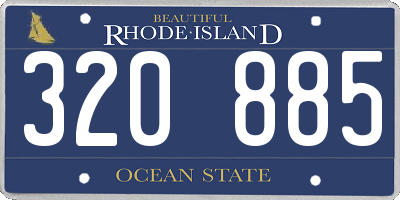 RI license plate 320885