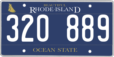 RI license plate 320889