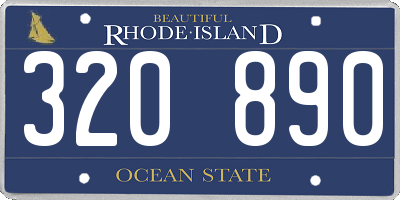 RI license plate 320890