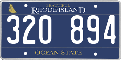 RI license plate 320894