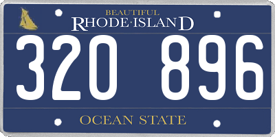 RI license plate 320896