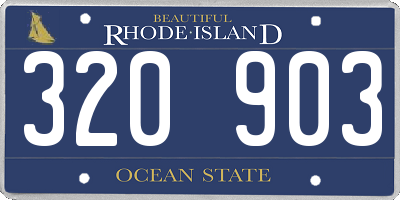 RI license plate 320903