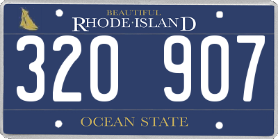 RI license plate 320907